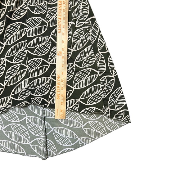 Y2K Xoxo Boho Green Leaf Pattern Low Cut Midi Dress Size Small - Picture 3 of 5